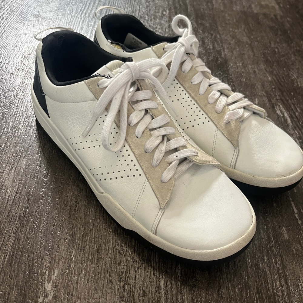 Le Tigre‎ 1977 White Black Leather Perforated Sneakers Mens Size 9.5 M